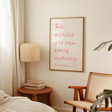 His Mercies Are New Print Pink Christian Wall Art (Digital Download) 1797436225