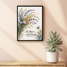 His Mercies Bible Verse Wall Art, Christian Scripture Print, Floral Prints, Jesus Artwork