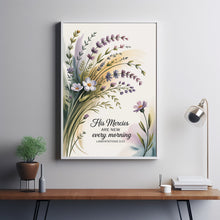 His Mercies Bible Verse Wall Art, Christian Scripture Print, Floral Prints, Jesus Artwork