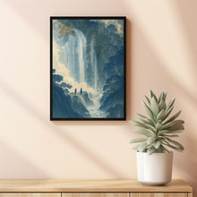 Hokusai Japanese Blue Waterfall Wall Art Landscape Poster Print Blue Japanese Home Decor