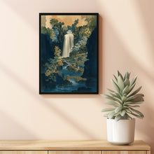 Hokusai Ukiyo-e Japanese Waterfall Wall Art Landscape Poster Print Blue Japanese Home Decor