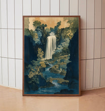Hokusai Ukiyo-e Japanese Waterfall Wall Art Landscape Poster Print Blue Japanese Home Decor
