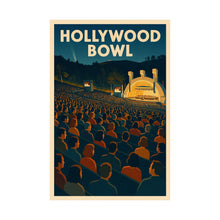 Hollywood Bowl Vintage Travel Poster, Los Angeles Concert Venue Wall Art, Retro California Print, Iconic Landmark Illustration 4422366198