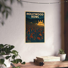 Hollywood Bowl Vintage Travel Poster, Los Angeles Concert Venue Wall Art, Retro California Print, Iconic Landmark Illustration 4422366198