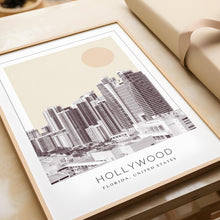 Hollywood Poster Print, Hollywood Travel Poster, Hollywood Minimalistic Wall Art, Hollywood, Florida, United States 1882439385
