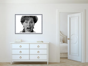 Home Alone Movie Poster, 90s Retro Comedy Scene, Kevin's Mom Scream, Black and White Art Print, Christmas Wall Decor, Gift, Digital Download 1791567899