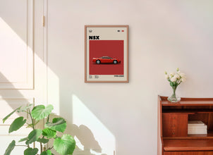 Honda NSX Poster Mid-Century JDM Car Print (Minimalist Movie Poster) 1419351140