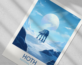 Hoth National Park Poster Star Wars AT-AT Walker Art Print 1778401176