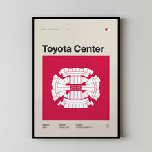 Houston Rockets Poster, Toyota Center Stadium Print, Mid Century Modern Basketball Post-WJLAF4