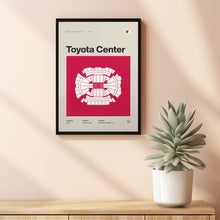 Houston Rockets Poster, Toyota Center Stadium Print, Mid Century Modern Basketball Post-WJLAF4