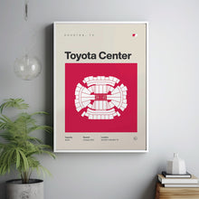 Houston Rockets Poster, Toyota Center Stadium Print, Mid Century Modern Basketball Post-WJLAF4