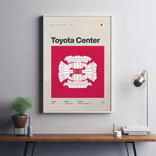 Houston Rockets Poster, Toyota Center Stadium Print, Mid Century Modern Basketball Post-WJLAF4