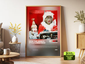 How the Grinch Stole Christmas Poster, Retro Movie, Vintage Film, Jim Carrey, Ron Howard 4416413233