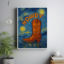 Howdy Cowgirl Boots Print - Cowgirl, Western Preppy Aesthetic, Pink Red, Trendy Preppy Funky, Cowgirl Boots, 90s Y2K Girly Dorm Art, Yee Haw