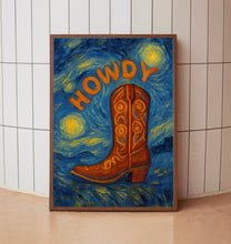 Howdy Cowgirl Boots Print - Cowgirl, Western Preppy Aesthetic, Pink Red, Trendy Preppy Funky, Cowgirl Boots, 90s Y2K Girly Dorm Art, Yee Haw