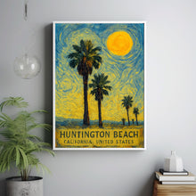Huntington Beach Poster Print, Huntington Beach Travel Poster, Huntington Beach Van Gogh Style Wall Art, California, United States