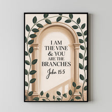 I Am The Vine You Are The Branches Vintage Christian Art Bible Verse Wall Art Christian Wall Art