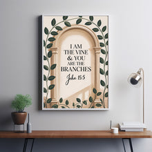 I Am The Vine You Are The Branches Vintage Christian Art Bible Verse Wall Art Christian Wall Art