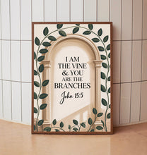 I Am The Vine You Are The Branches Vintage Christian Art Bible Verse Wall Art Christian Wall Art