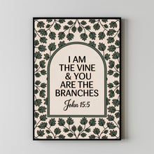 I Am The Vine You Are The Branches Vintage Christian Art Bible Verse Wall Art(2)