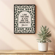 I Am The Vine You Are The Branches Vintage Christian Art Bible Verse Wall Art(2)