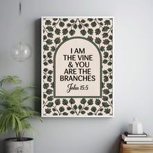 I Am The Vine You Are The Branches Vintage Christian Art Bible Verse Wall Art(2)