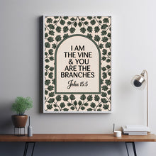I Am The Vine You Are The Branches Vintage Christian Art Bible Verse Wall Art(2)