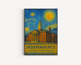 Independence Poster Print, Independence Travel Poster, Independence Van Gogh Style Wall Art, Independence, Missouri, United States