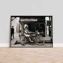 Indian Motorcycle Print, Native American Biker, Black and White Wall Art, Vintage Print, Photography Prints, Museum Quality Print 1606604592