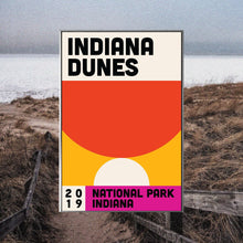 Indiana Dunes National Park Mid Century Poster  Abstract Travel Poster  Minimalist Art Print  National Park Poster  Indiana Poster 1784194231