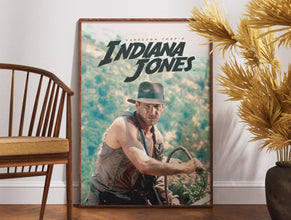 Indiana Jones Poster, Retro Movie Poster, Vintage Poster, Printable Art, Gift for Him, Action Movie, Mads Mikkelsen, Phoebe Waller Bridge 1893677559