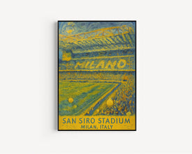 Inter Milan  San Siro Stadium  Black and White  Poster