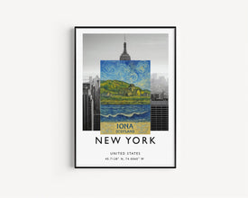Iona Poster, Scotland, Inner Hebrides, Isle Of Iona, Ross of Mull, Iona Abbey, Vintage Travel Print, Scottish Island, Hiking, Framed Print