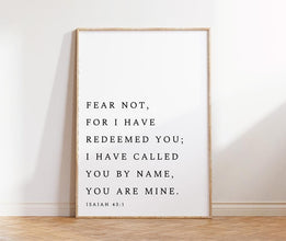 Isaiah 431 Fear Not Print, Modern Christian Wall Art, Bible Verse Wall Art, Large Printable Art, Scripture Poster, Prayer Room Decor 1863141677