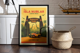 Isla Nublar Vintage Travel Poster Jurassic Park Art 4354734496