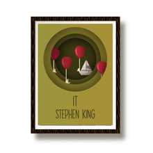 It Book Cover, Stephen King, Poster, Wall Art, Horror Literature, American Novel, Classic Horror, Clown in derry, Look at the paper boat 1729317998