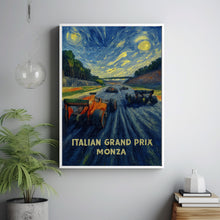 Italian Grand Prix Poster – Iconic Formula 1 Racing at Monza with Ferrari and High-Speed Action