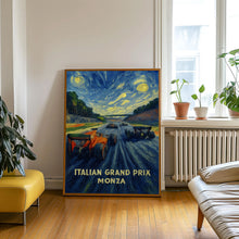 Italian Grand Prix Poster – Iconic Formula 1 Racing at Monza with Ferrari and High-Speed Action