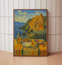 Italy Coast Travel Print, Italian Food Travel Poster Print, Amalfi Coast, Cinque Terre Coast Wall Art, Wall Art Gallery