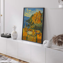 Italy Coast Travel Print, Italian Food Travel Poster Print, Amalfi Coast, Cinque Terre Coast Wall Art, Wall Art Gallery