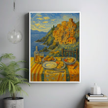 Italy Coast Travel Print, Italian Food Travel Poster Print, Amalfi Coast, Cinque Terre Coast Wall Art, Wall Art Gallery