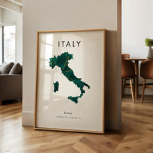 Italy Map PRINTED Poster  Green and Gold  Europe  Wall Art Print  Home Decor  Geography Map Gift  Wallpaper 4371230331