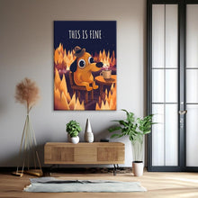It's Fine Dog Meme Poster, Framed Canvas Wall Art, Funny Poster 1832058471