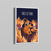 It's Fine Dog Meme Poster, Framed Canvas Wall Art, Funny Poster 1832058471