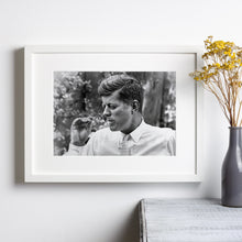 J. F. Kennedy Print, Kennedy Smoking a Cigar Black and White Wall Art, Vintage Print, Photography Prints, Museum Quality Photo Art Print 1620777903