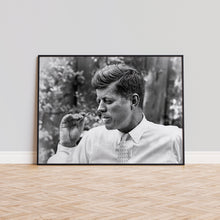 J. F. Kennedy Print, Kennedy Smoking a Cigar Black and White Wall Art, Vintage Print, Photography Prints, Museum Quality Photo Art Print 1620777903