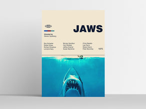 JAWS POSTER - Digital Download Item - Movie Poster - Printable Art - Digital Art - Wall Art - Mid Century Modern Art - Movie Print 1892433305