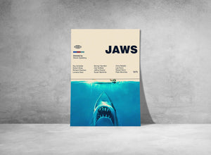 JAWS POSTER - Digital Download Item - Movie Poster - Printable Art - Digital Art - Wall Art - Mid Century Modern Art - Movie Print 1892433305