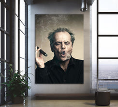 Jack Nicholson Cigar Canvas Art - Sleek Framed Poster Print for Home Decor, Perfect Gift for Movie Buffs 1832550727