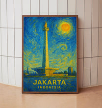 Jakarta Poster Print, Jakarta Travel Poster, Jakarta Van Gogh Style Wall Art, Jakarta, Indonesia